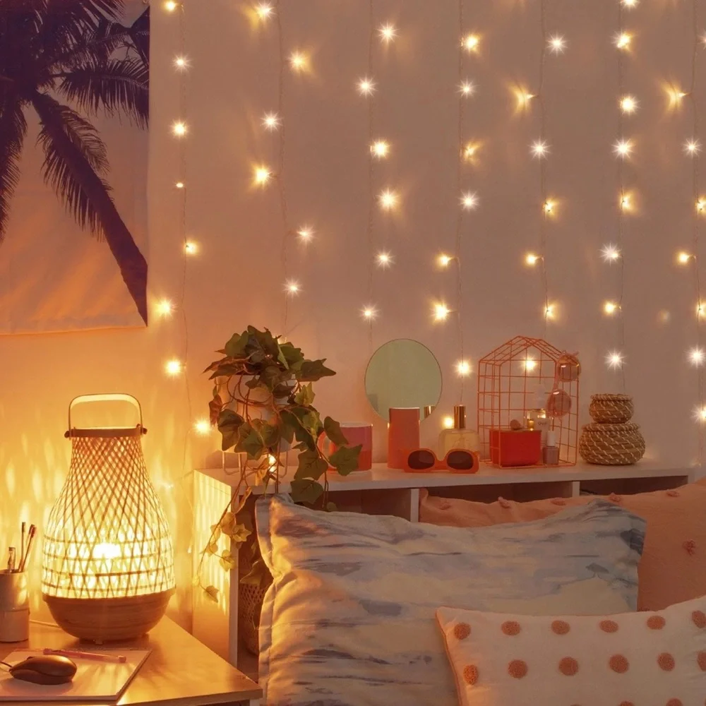 Merkury Innovations Warm White Music Reactive Curtain Lights & LED Light Strip